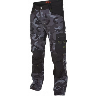 BENNON CAMOS TROUSERS BLACK/GREY Pružné, pracovné softshellové nohavice