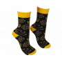 BENNON BENNONKY BEER SOCKS BLACK/YELLOW Veselé ponožky