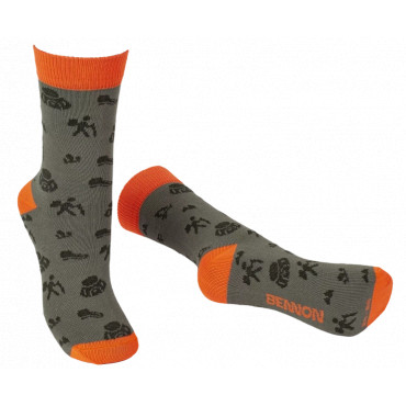 BENNON BENNONKY TREK SOCKS GREEN/ORANGE Veselé ponožky