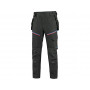 CXS LEONIS Pánske pracovné nohavice, čierne s modro/červenými doplnkami