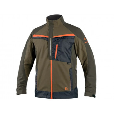 CXS NAOS Pánska montérková blúza, khaki-olivová, HV oranžové doplnky