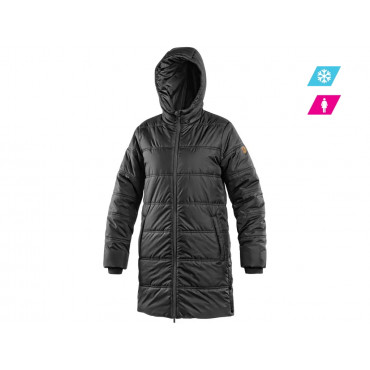 CXS WICHITA Dámsky zateplený kabát s kapucňou, čierny