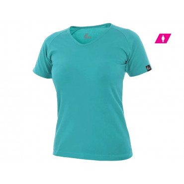 CXS ELLA Dámske tričko s priekrčníkom do V, tyrkysová