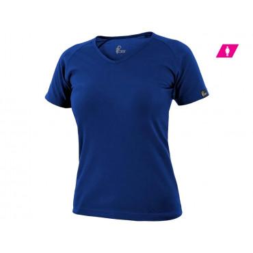 CXS ELLA Dámske tričko s priekrčníkom do V, stredne modrá