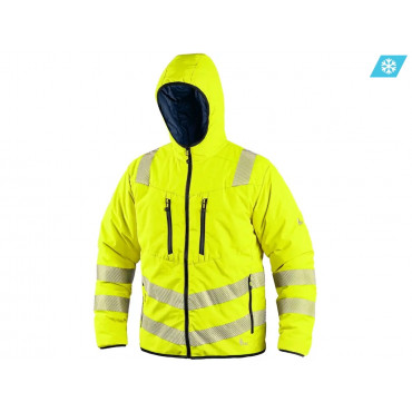 CXS CHESTER Pánska výstražná obojstranná bunda, žlto-modrá