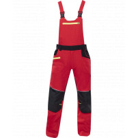 Nohavice s náprsenkou ARDON 4Xstretch červené H6612
